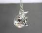 Mobile Preview: Sterling Fish Water necklace. Fish on glass orb filled with iridescent water